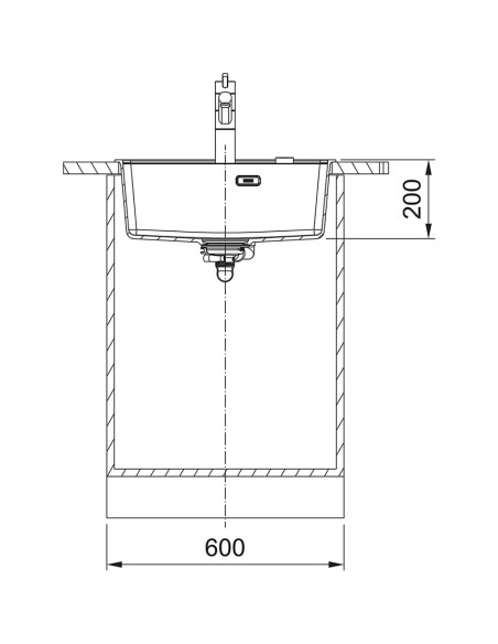 MRG 610-52 A fragranīta izlietne ar PushKnob vadības ventīli 3 1/2'', 560x510mm, balta
