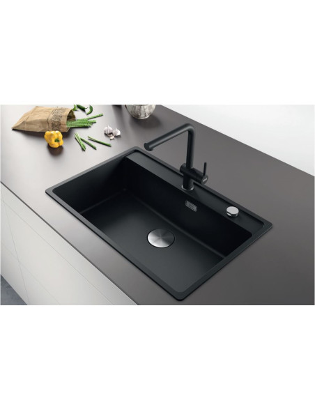 MRG 610-72 A fragranīta izlietne, 760x510mm, matēta melna