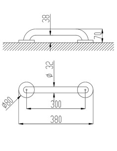 Invalīdu rokturis 30cm NT satīns 2