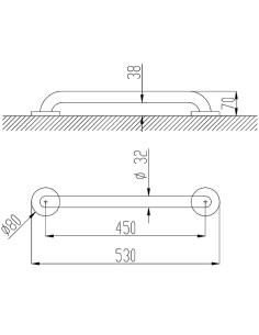 Invalīdu rokturis 45cm NT satīns 2