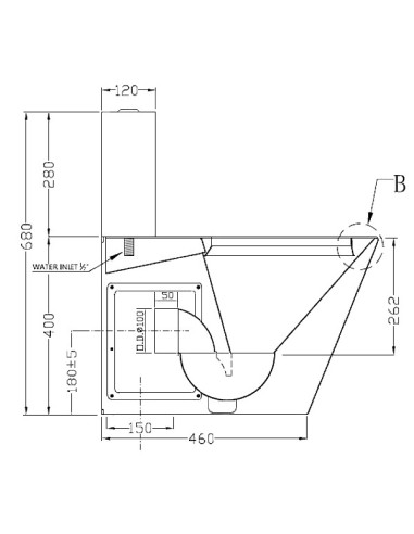 WC brīvi stāvošs ar tvertni 680x370x620, NT glancēts