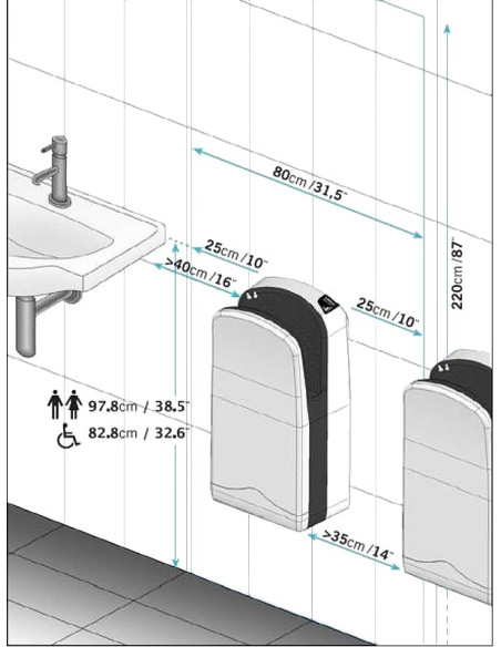 V-JET roku žāvētājs, tumši zils