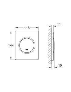 Nova Cosmopolitan taustiņš urināla rāmim, hroms 2