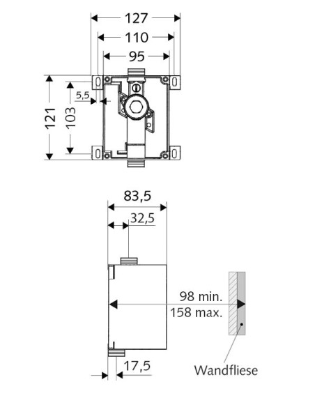 Compact II urināla dozatora zemapmetuma daļa