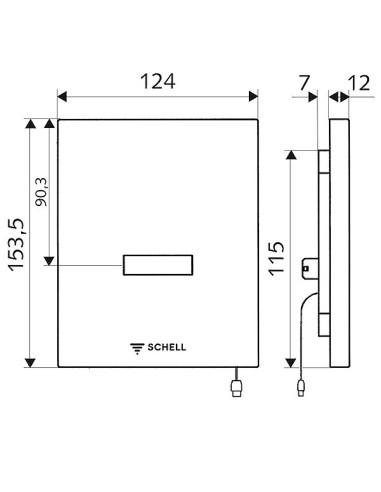 Edition E urināla taustiņš ar sensoru 230V, nerūsējošs tērauds