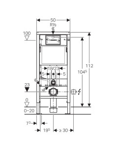 Geberit Delta WC rāmja komplekts, balta skalošanas spiedpoga 2