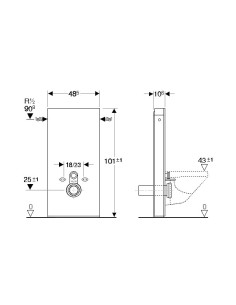 Monolith rāmis priekš WC, balts stikls 101 cm 2