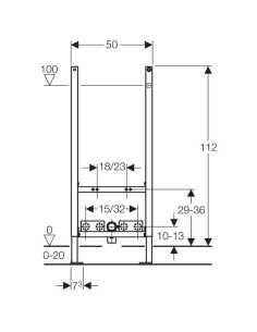 Geberit bidē rāmis, H 112 cm 2