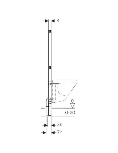 Geberit bidē rāmis, H 112 cm