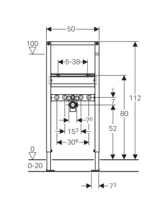 Geberit izlietnes rāmis, H 112 cm 2
