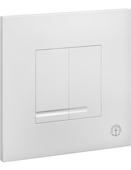 Skalošanas poga XS iebūvējamajam rāmim, sienas vadības panelis, kvadrātveida, duālās skalošanas funkcija, balts Skalošanas poga XS iebūvējamajam rāmim, sienas vadības panelis, kvadrātveida, duālās skalošanas funkcija, balts