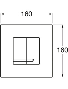 Skalošanas poga XS iebūvējamajam rāmim, sienas vadības panelis, kvadrātveida, duālās skalošanas funkcija, balts 2