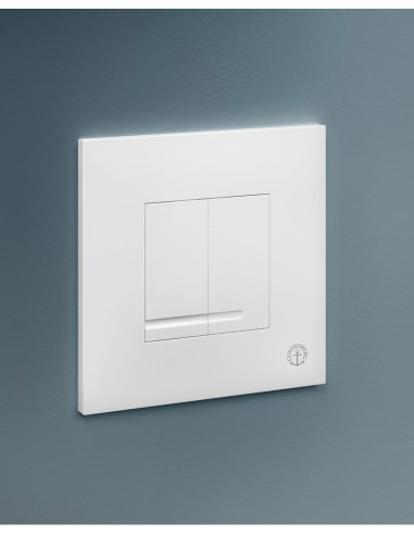 Skalošanas poga XS iebūvējamajam rāmim, sienas vadības panelis, kvadrātveida, duālās skalošanas funkcija, balts