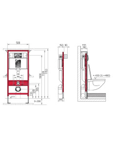 TECEbase WC rāmis ar stiprinājumu komplektu 2
