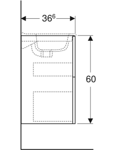 Ifö Elegant apakšskapis iebūvējamai izlietnei, divas atvilktnes, samazināts izvirzījums 2