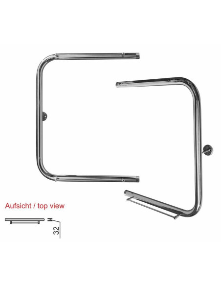 Dvieļu žāvētājs D-32 "P-veida" ar plauktiņu 600x600