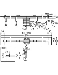 Dušas traps Advantix Vario 300-1200mm 2