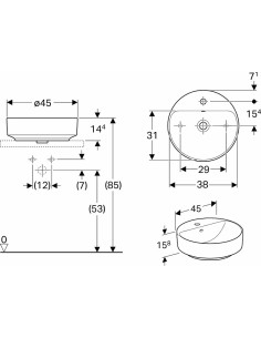 Variform uzliekama izlietne 45cm, apaļa 2