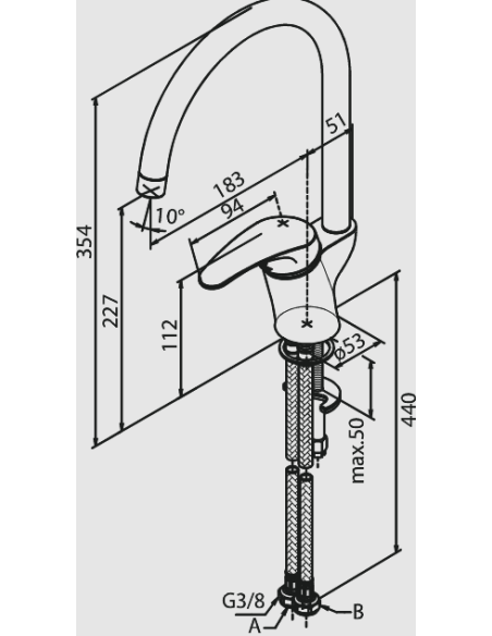 Damixa Space virtuves jaucējkrāns - 1