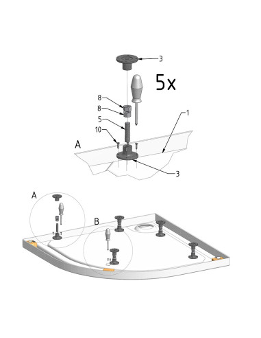 Kājiņas Roth akrila paliktnim - 4