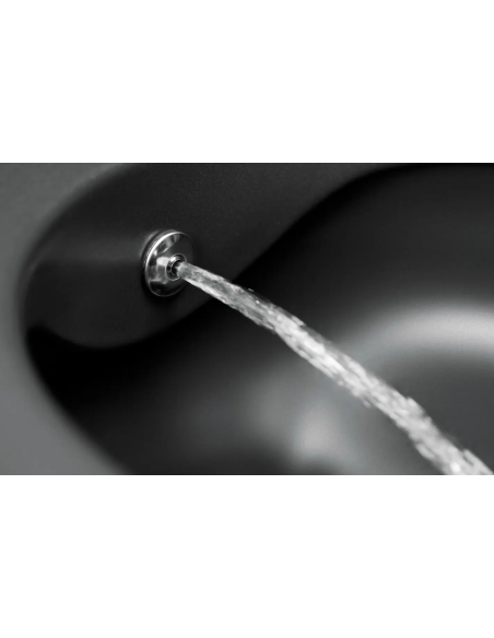 Deante Peonia pie sienas piekaramais pods ar iebūvētu bidē jaucējkrānu, bez apmalēm, vāks SC komplektā, melns - 4 Deante Peonia pie sienas piekaramais pods ar iebūvētu bidē jaucējkrānu, bez apmalēm, vāks SC komplektā, melns - 4