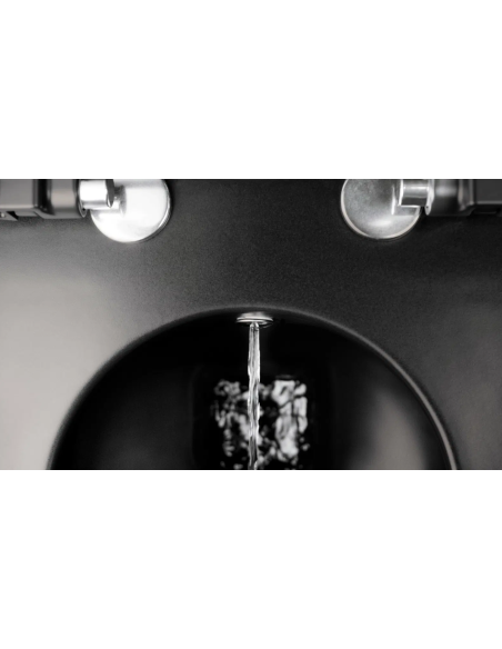 Deante Peonia wall-hung toilet with built-in bidet faucet, rimless, SC lid included, black - 5