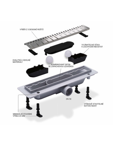 Floor drain (stainless steel) 855MM - 1