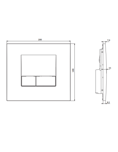 Built-in frame button SMART, chrome K97-493 SMART - 2