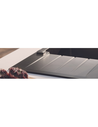 ATROX 40 BLACK EDITION col. 91 BLACK Granitāla izlietne (790 x 500) 1 bļoda ar manuālo sifonu 3 1/2" - SIPHON BLACK. - 9