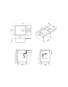 ALVEUS Гранитная мойка INTERMEZZO 130 темно-черный - 3 2