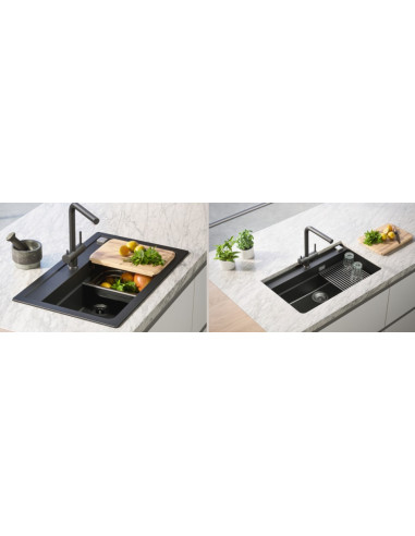 ALVEUS Granite sink INTERMEZZO 130 deep black - 4