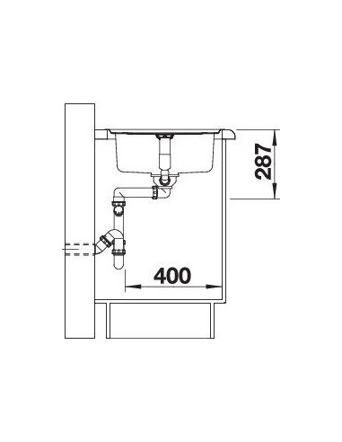 BLANCO CLASSIC Pro 45 S-IF rev., matinio blizgesio ner. plienas, su nuotolinio valdymo pulteliu sifonui, dvipusis,  450 mm - 1