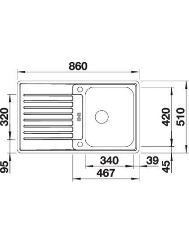 BLANCO CLASSIC Pro 45 S-IF rev., sat. roost. terasest, äravoolu kaugjuht., pööratav, 450 mm - 2