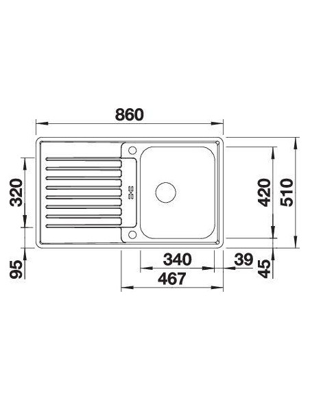 BLANCO CLASSIC Pro 45 S-IF rev., Stainless steel satin polish, with drain remote control, reversible, 450 mm - 2
