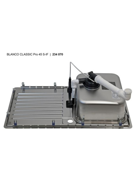 BLANCO CLASSIC Pro 45 S-IF rev., mat. pulējuma ner.tērauds, ar notekas tālvadības pulti, reversējams, 450 mm - 3
