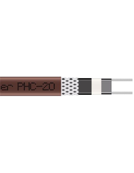 Pašregulējošais kabelis PHC-20 20 W/m. Tiek piegādāts spolēs: - 100m. - 1