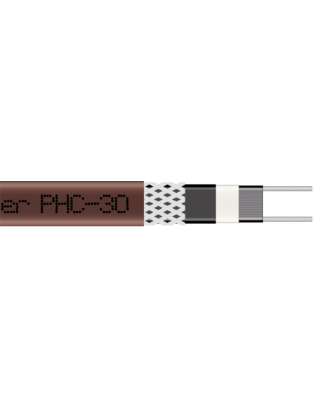 Pašregulējošais kabelis PHC-30 30 W/m. Tiek piegādāts spolēs: - 100m. - 1