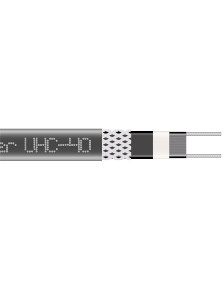 Pašregulējošais kabelis UHC-40 40 W/m. Tiek piegādāts spolēs: - 100m. - 1