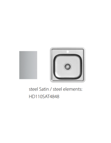 Virtuvės kriauklė Joe 110 SteelQ Satin Nerūdijančio plieno 48x48cm - 7