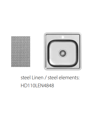Кухонная мойка Joe 110 SteelQ Linen Нержавеющая сталь 48x48 см - 3