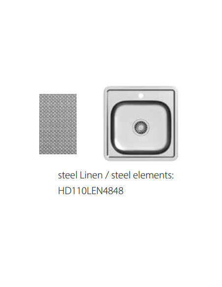 Кухонная мойка Joe 110 SteelQ Linen Нержавеющая сталь 48x48 см - 3 Кухонная мойка Joe 110 SteelQ Linen Нержавеющая сталь 48x48 см - 3