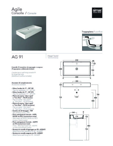 Agile valamu antratsiit 91x46cm, ilma...