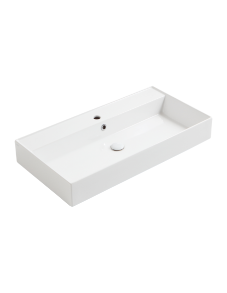 Agile sink anthracite 91x46cm, without tap hole, wall-mounted with Click-Clack drain