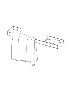 Deante Mokko Pie sienas stiprināms pakaramais, dvieļiem - ar plauktu ADM_A631 2