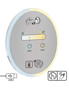 Deante apaļais kosmētikas spogulis, magnētisks - LED apgaismojums ADR_0821 2