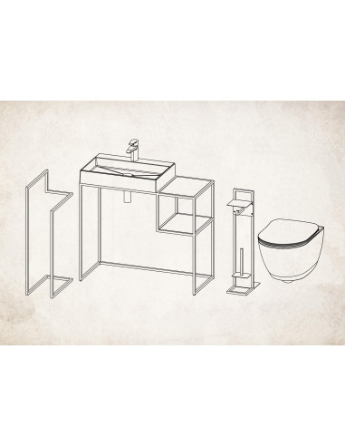 Deante Mokko Grīdas pakaramais, dubultā ADM_N622