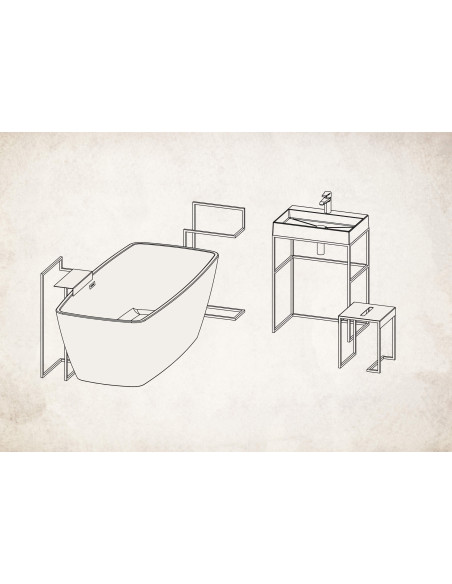 Deante Mokko Grīdas pakaramais, ar plauktu ADM_N632