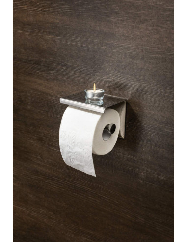 Deante apaļais tualetes papīra turētājs, pie sienas - ar plauktu ADR_0221