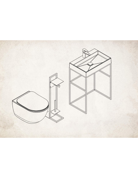 Deante Mokko Tualetes papīra statīvs, ar plauktu ADM_N242
