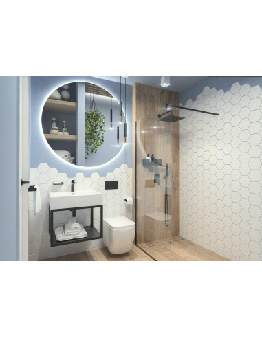 Deante Temisto Pie sienas stiprināma vannas istabas konsole, ar izlietni - 60x50 cm CDTW6U6S